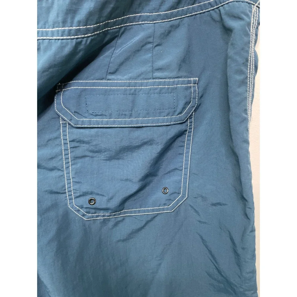 LL Bean Men 36 Blue Nylon Board Shorts Swim Trunks Vacation Paddle Board Fishing